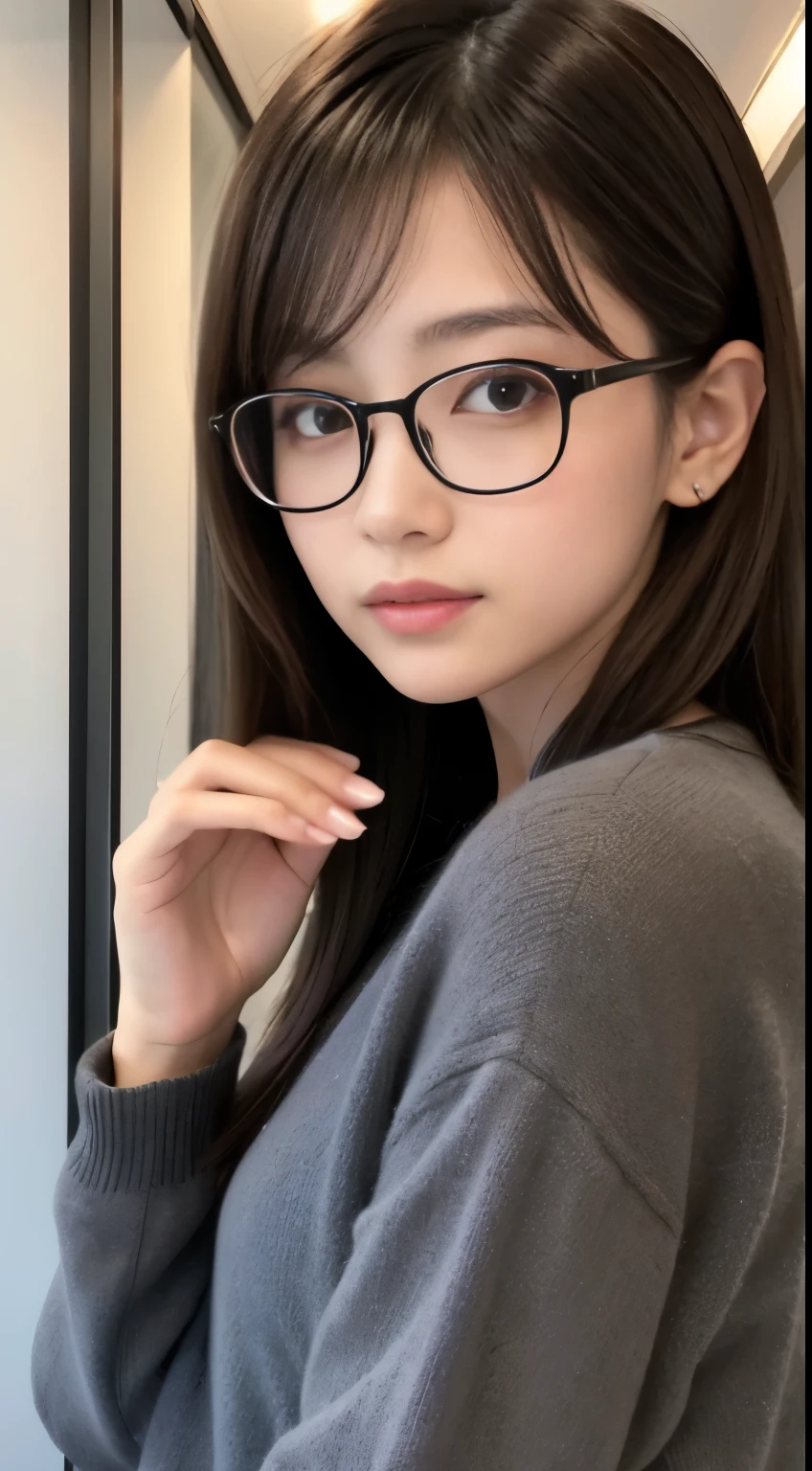 Erika Sawajiri、Beautiful fece、femele、Wear glasses、Hair is short、Fashionable