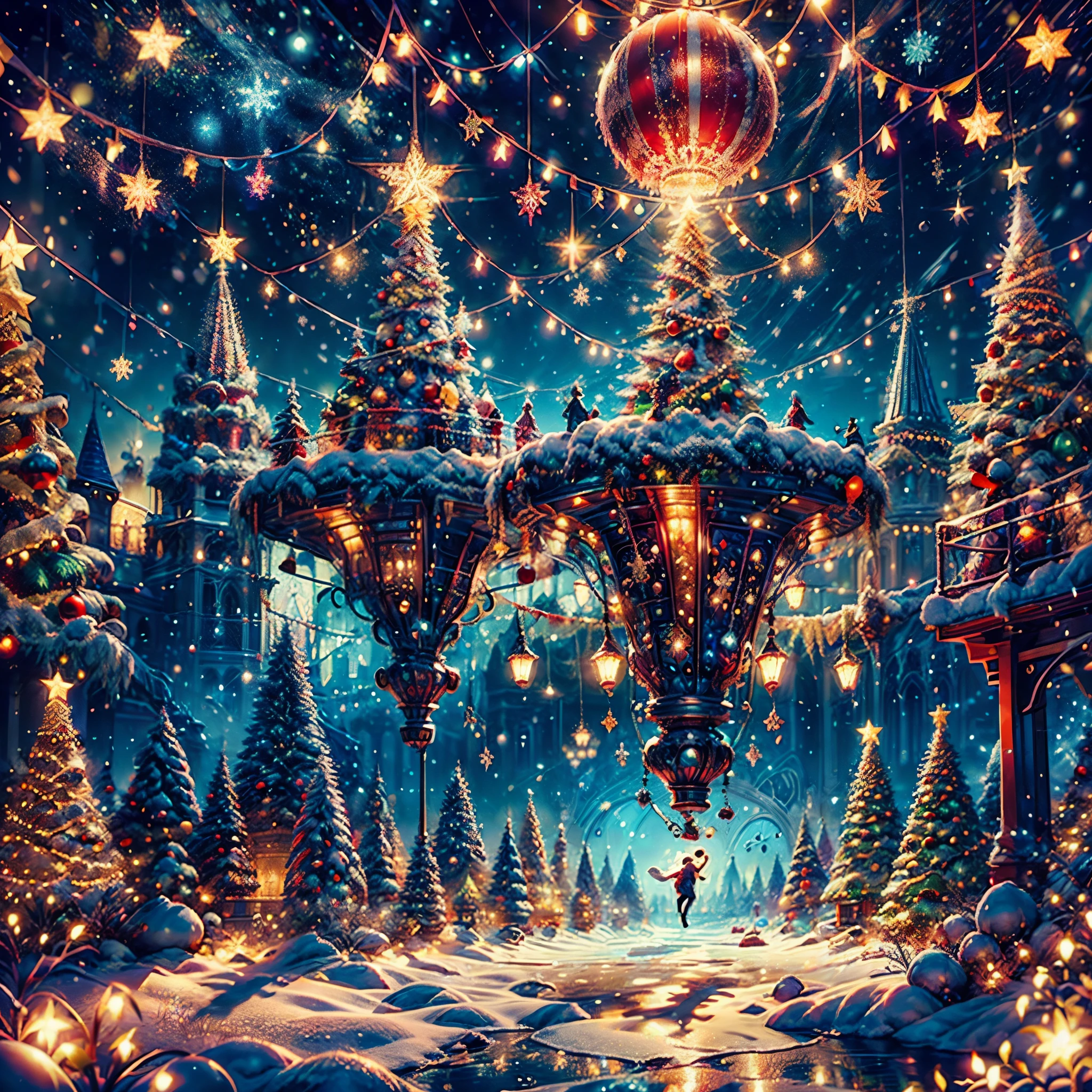 (((Vector illustration style)))，Vibrant colors, magical ambiance, Whimsical, Sparkling, Fantasy Christmas World,vibrant with colors, vivd colour, Magical atmosphere, Whimsical, Sparkling，Fantasy Christmas World，Inside the Christmas mall，The huge Christmas tree hung with lights、pompon、Christmas socks，Christmas pendants，Piles of gifts placed under the tree。A young couple and a child admire the Christmas decorations in the mall，Surrounded by performers in Santa Claus costumes and Santa Claus statues。The Christmas mall like a fairy tale world，full of magic， (Ghibli-like colours, pov, first-person view, accurate, anatomically correct, super detail, high details, high quality, award winning, best quality) 🎈🍦🍹❤🔆🕡(😘👩🎀👗⚜👒🥿👡🩲💅)🎪🎢🎡🎠 ultra_high-def ultra_Photo-realistic optimal ultra_high-quality opengl-shaders ultra_high-details accurate reflex ultra_high-res perfection volumetric lightning improved Octane_rendues UHD XT3 DSLR HDR 3dcg shadow analogiques extatiques symmetrical beholder sundrop Cinematic_sunlight UnrealEngine5 Ultra Masterpiece deep path Equirectangular_360 varied multi etc. --s 1000 --c 20 --q 20