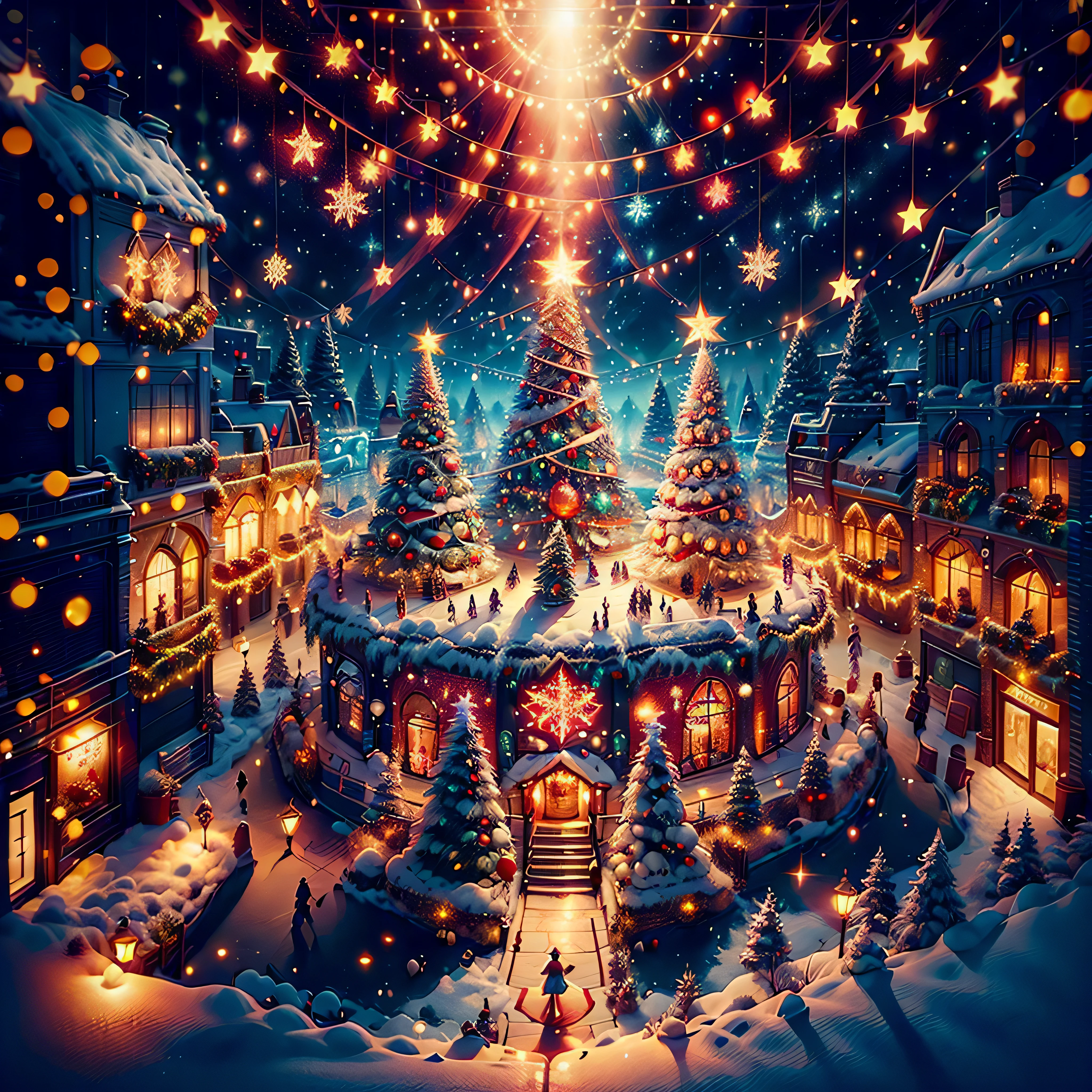 (((Vector illustration style))),Vibrant colors, magical ambiance, Whimsical, Sparkling, Fantasy Christmas World,vibrant with colors, vivd colour, Magical atmosphere, Whimsical, Sparkling,Fantasy Christmas World,Inside the Christmas mall,The huge Christmas tree hung with lights、pompon、Christmas socks,Christmas pendants,Piles of gifts placed under the tree。A young couple and a child admire the Christmas decorations in the mall,Surrounded by performers in Santa Claus costumes and Santa Claus statues。The Christmas mall like a fairy tale world,full of magic, (Ghibli-like colours, pov, first-person view, accurate, anatomically correct, super detail, high details, high quality, award winning, best quality) 🎈🍦🍹❤🔆🕡(😘👩🎀👗⚜👒🥿👡🩲💅)🎪🎢🎡🎠 ultra_high-def ultra_Photo-realistic optimal ultra_high-quality opengl-shaders ultra_high-details accurate reflex ultra_high-res perfection volumetric lightning improved Octane_rendues UHD XT3 DSLR HDR 3dcg shadow analogiques extatiques symmetrical beholder sundrop Cinematic_sunlight UnrealEngine5 Ultra Masterpiece deep path Equirectangular_360 varied multi etc. --s 1000 --c 20 --q 20