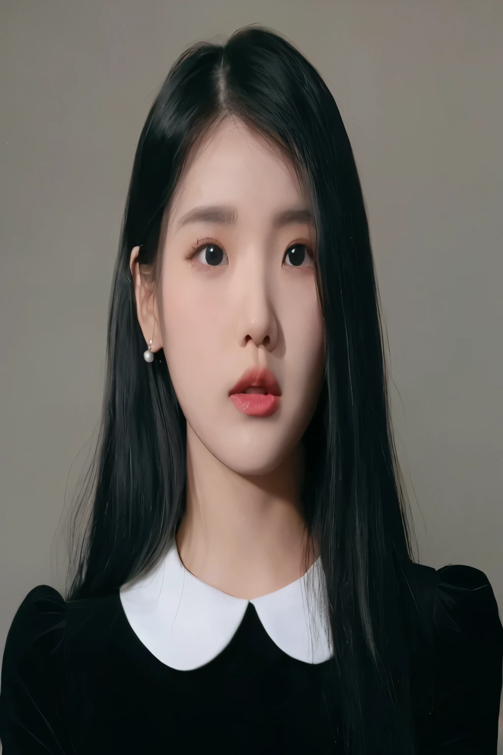 One was wearing a black dress、Close-up of woman with long black hair, Nam Jae-yeon, jinyoung shin, blackpink josie&#39;s portrait, Cui Xianhua, lee ji eun, Lee Ji-eun, Portrait of a Korean female idol, Kim Do-young, Kim Tae-joon, Korean girls, iu Lee Ji-eun as a super villain