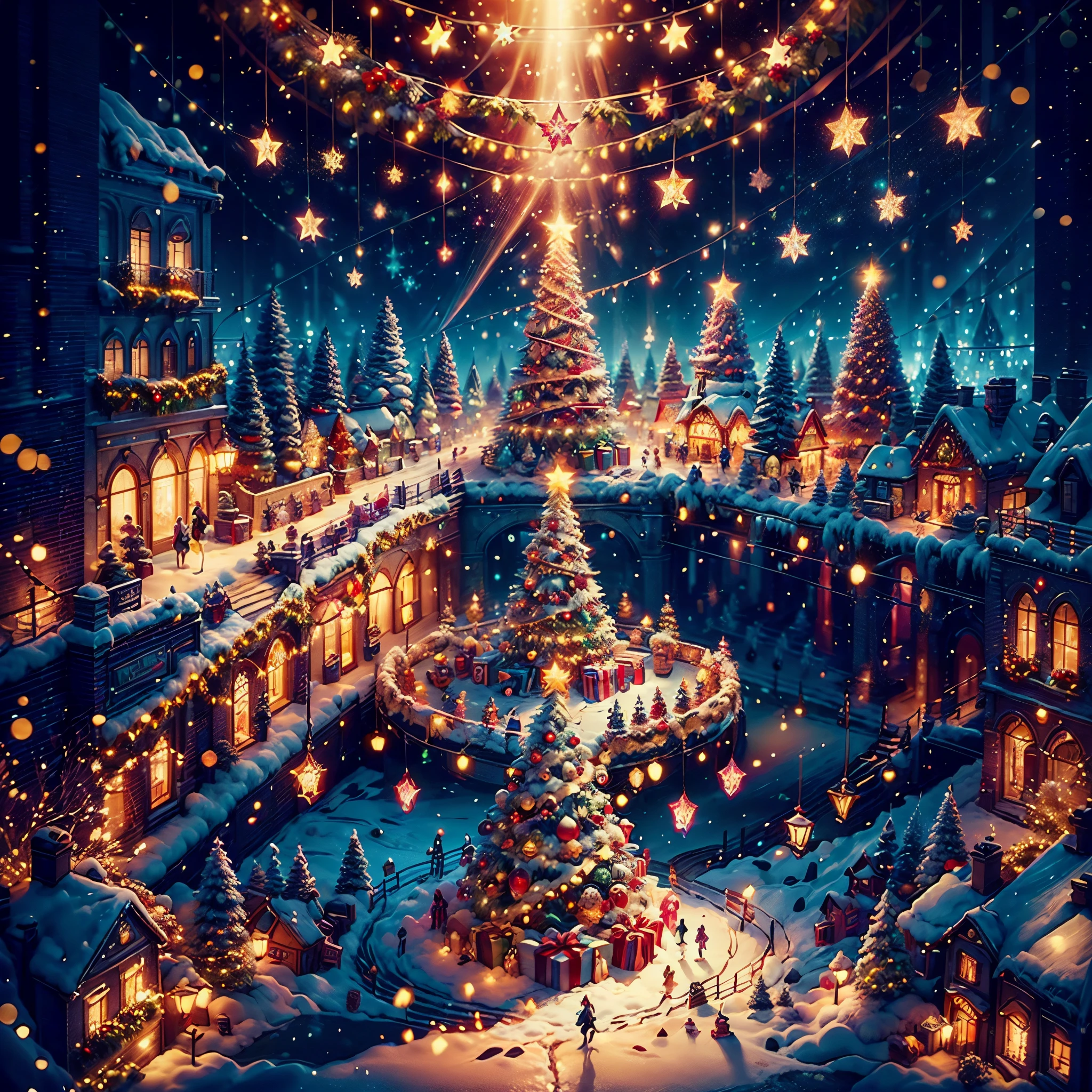 (((Vector illustration style))),Vibrant colors, magical ambiance, Whimsical, Sparkling, Fantasy Christmas World,vibrant with colors, vivd colour, Magical atmosphere, Whimsical, Sparkling,Fantasy Christmas World,Inside the Christmas mall,The huge Christmas tree hung with lights、pompon、Christmas socks,Christmas pendants,Piles of gifts placed under the tree。A young couple and a child admire the Christmas decorations in the mall,Surrounded by performers in Santa Claus costumes and Santa Claus statues。The Christmas mall like a fairy tale world,full of magic, (Ghibli-like colours, pov, first-person view, accurate, anatomically correct, super detail, high details, high quality, award winning, best quality) 🎈🍦🍹❤🔆🕡(😘👩🎀👗⚜👒🥿👡🩲💅)🎪🎢🎡🎠 ultra_high-def ultra_Photo-realistic optimal ultra_high-quality opengl-shaders ultra_high-details accurate reflex ultra_high-res perfection volumetric lightning improved Octane_rendues UHD XT3 DSLR HDR 3dcg shadow analogiques extatiques symmetrical beholder sundrop Cinematic_sunlight UnrealEngine5 Ultra Masterpiece deep path Equirectangular_360 varied multi etc. --s 1000 --c 20 --q 20