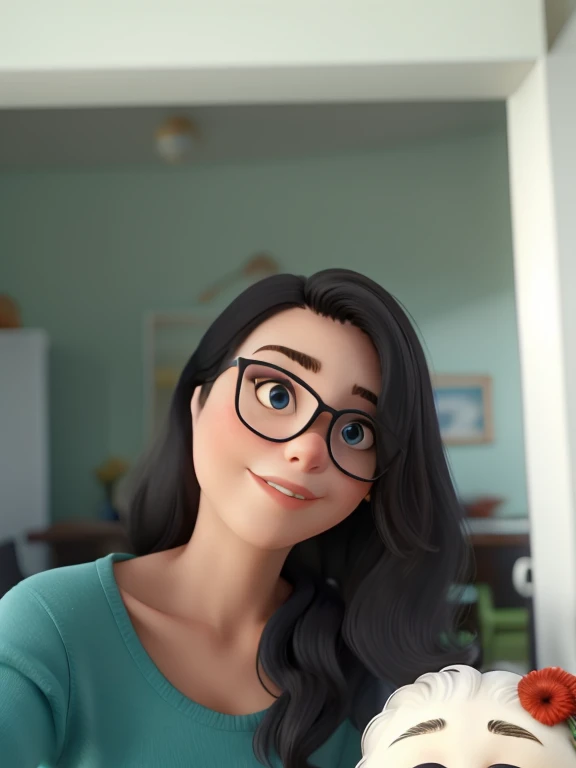 Mulher jovem de cabelos longos e pretos