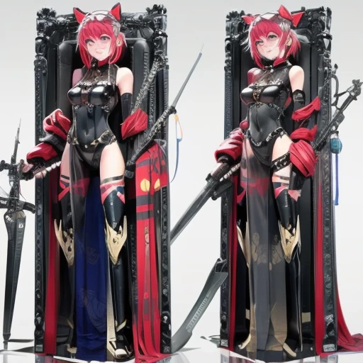 ((master part)), (best quality), (character creation sheet), (multiple angles expressions), Close up of a girl,(fair skin, perfect skin, big eyes, emerald green eyes, arched eyebrows, red hair, (light red hair), mid hair, (focus on face), perfect skin, perfect face, vengeful expression.). She is known as Vendettendetta is your name), genetically created to be a secret agent, decided to rebel, and lives to hunt its creators.