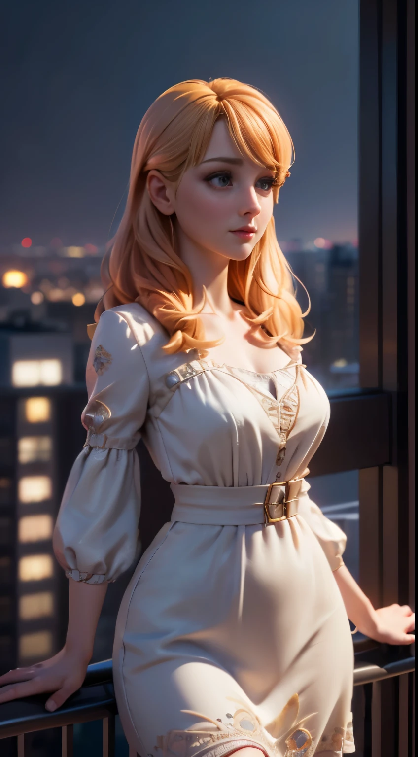 photo of Melissa Rauch, RAW, beautiful woman, ((portrait)), ((detailed face:1.2)), ((detailed facial feature, detailed skin, clear skin), (perfect proportioned body), (wearing a colorful dress) (high detailed city environment, apartment balcony), (realistic photo, best quality, detailed), (8k wallpaper), (cinematic lighting, dramatic lighting) (sharp focus, intricate)