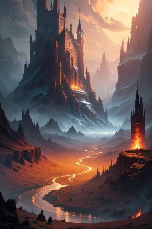 A high fantasy inspired landscape of of hell