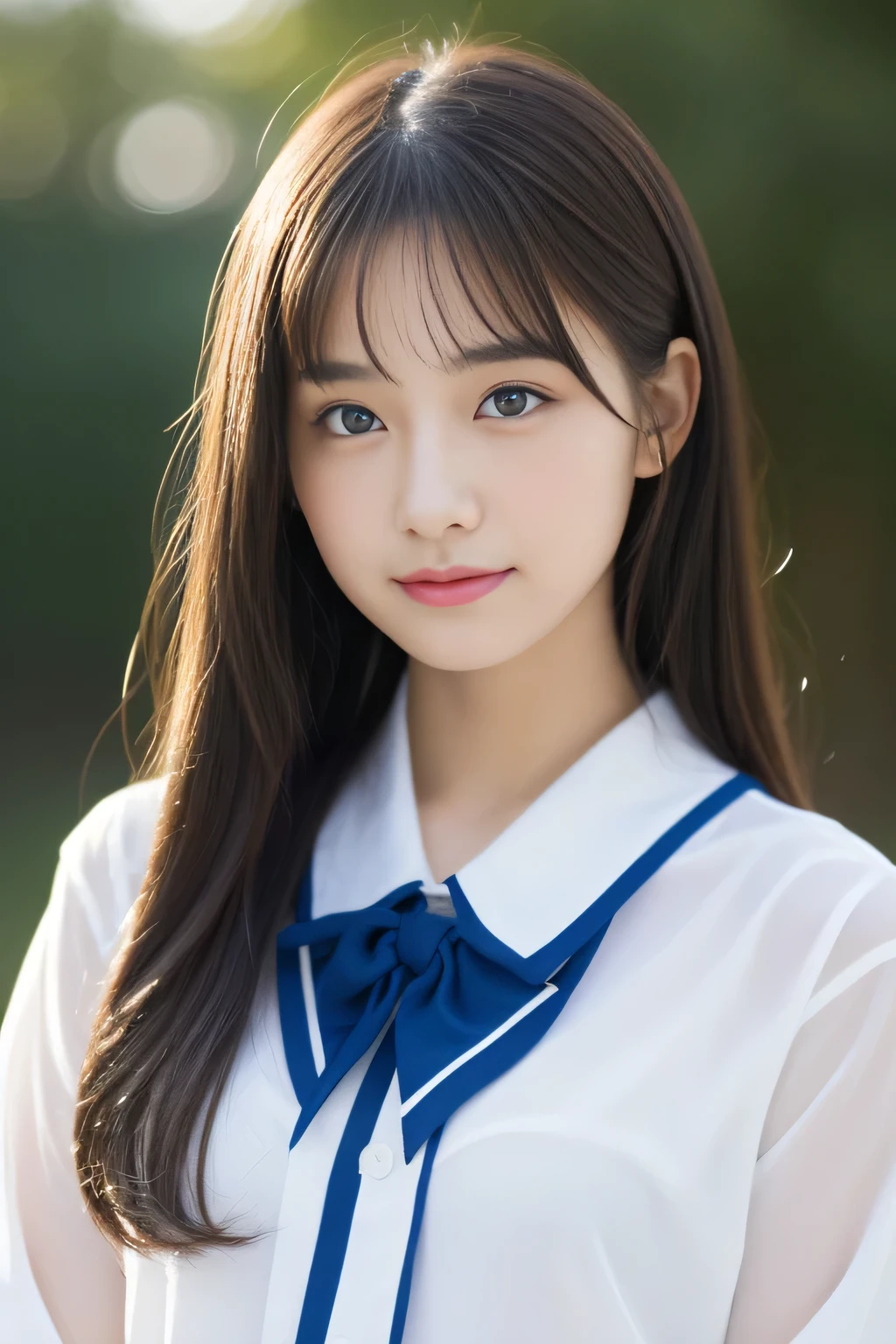 (((high detal,high-detail、​masterpiece,Attention to detail,Lori))),制服を着たアラブのアジアのbeautiful a girl, Realistic Young Gravure Idol, Surreal的な女子高生, Japan school uniform, japanese girl school uniform, Green Japan Uniform,Exposed,Surreal１5 year old schoolgirl,Young Pretty Gravure Idol, wearing japanese school uniform, Young gravure idols, Young Gravure Idol, Beautiful but innocent schoolgirl when you laugh,the whole body is wet,dripping落ちる,with a flushed face,Beautiful girl with beautiful legs,beautiful a girl,Natural light、the whole body is wet,Sheer clothing,half up,Brown shiny hair,Hair is wet,Dripping water,dripping,,Have a troubled face,amorous,Shirt is unbuttoned.,Dark blue eyes,Detailed mouth,Glossy lips,Detailed eyebrows,Eyes drawn in detail with soft white skin that shines with every detail、Very beautiful eyes with azure eyes,Detailed lips、Very beautiful face,Very well-formed face、Lifelike face,shiny beautiful lips,Beautiful eyebrows,Infinite reality,Best design,（Insanely cute Japan 15-year-old high school girl,,Beautiful thighs,Ideal legs,Beautifully shaped breasts,Very cute beautiful girl,***********：1.4）,Best Natural Makeup