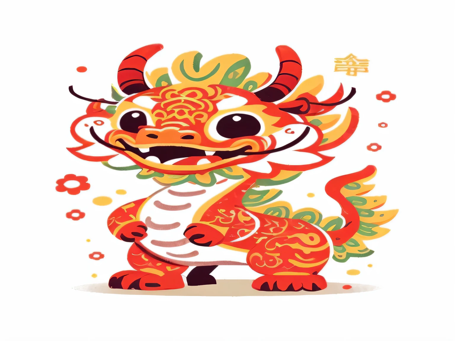 illustration of a cartoon drak with 一条drak tail and 一条drak tail, 中国drak, smooth 中国drak, 可爱的小drak, drak设计语言, 一条drak, 一条红drak, by Ryan Ye, 雄伟的日本drak, 拟人化的drak, drak, 中国drak concept art, as an 拟人化的drak, Deng Sachin, A mythical creature, drak