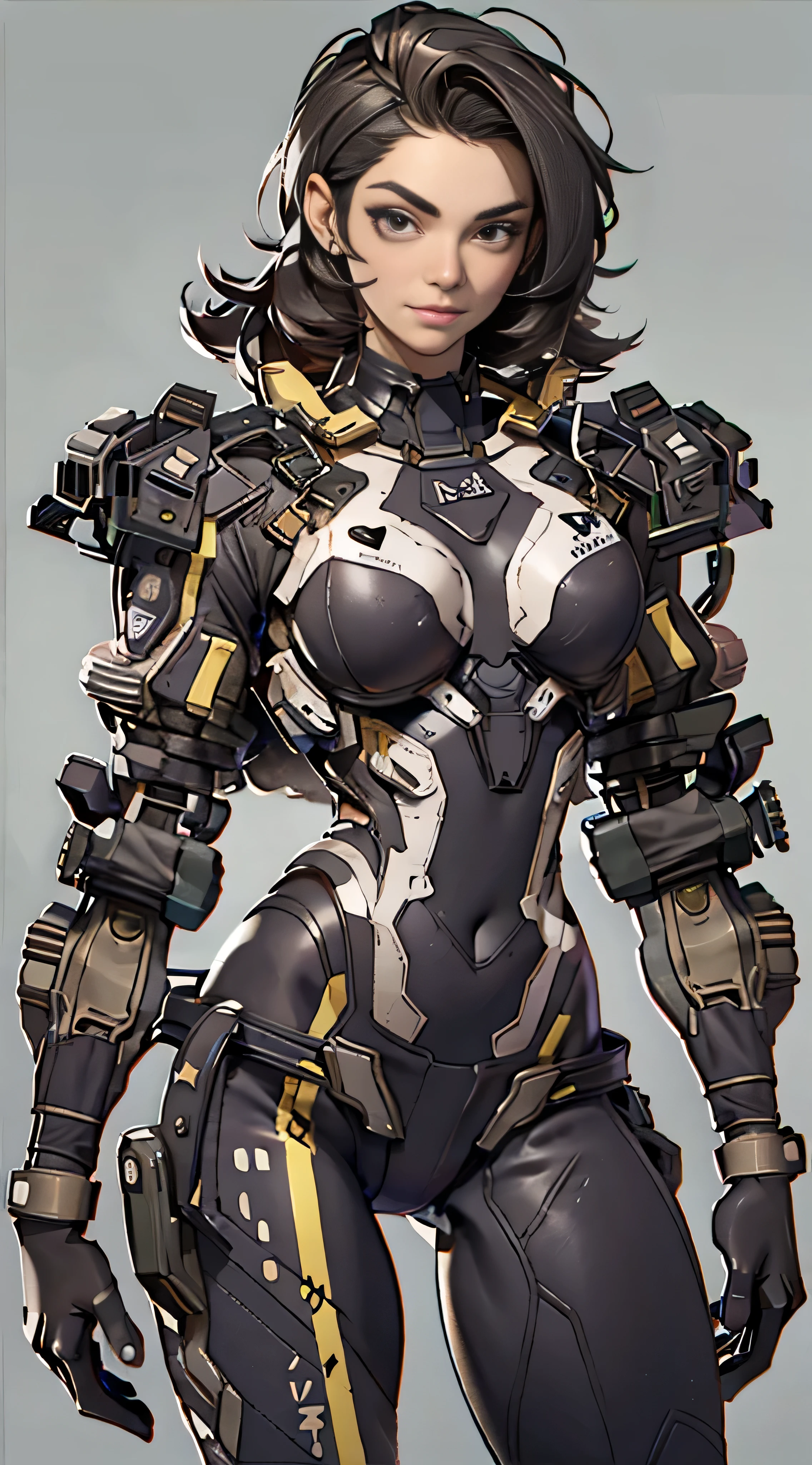 11:23(((Best quality at best: 1.4))),(Unbeatable masterpiece), (hyper HD),(Hyper-realistic 8k CG)、(Abdominal skin is not exposed)(dark colored hair) ((( body))), (((1 girl in))), 25-year-old American soldier with perfect body,,Beautiful and well-groomed face,muscular body:1.2,detailed solid color jacket, (Pictures from head to thighs), Complex equipment, Dark Green,long trousers,Close-fitting clothes are dark,With white stars and off-white stripes,,,,,Metal electronic parts for armor, Poison tattoos )