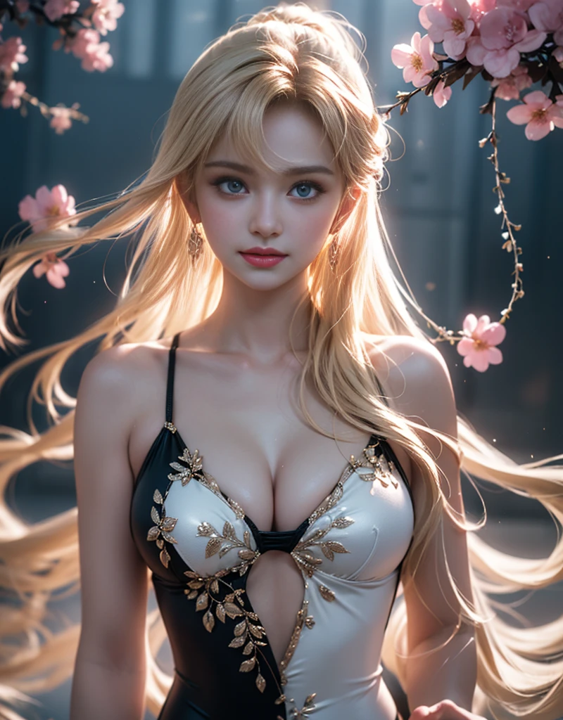 tmasterpiece，Highest image quality，super detailing，Best quality at best ,Extremely Delicately Beautiful, Very meticulous,Best quality at best, offcial art, extremely detaild的 CG unified 8k wallpapers, portrait photo of an, The most beautiful look，blond hair blue eyes，Radiant skin and radiant eyes, pretty skin,(Detailed lighting:1.2), (Beautiful and detailed light:1.3), deep understanding, beautiful nude color, iintricate, digitial painting, smooth private parts, Focus sharp, The end of the world, Epic reality,looking at the camera in， (HighDynamicRange:1.4),facing at the camera， (pastel colour:1.4), Beautiful big breasts，The end of the world的, giving up, com cores neutras, natta, Screen space refraction, (Complicated details, ultra - detailed:1.3), art  stations, Cinema lenses, vignet, the complex background, buliding，Enchanted smile，face flushed，the shy，detailed back ground，Dreamcatcher earrings，（Outfit in black，Pure black，），sexy and sultry，（Obscenity exposed，Camel toes，Combing thick hair，），The sexiest look，eyes with brightness，Pure black泳衣，Black hollow one-piece swimsuit，black bikini，
