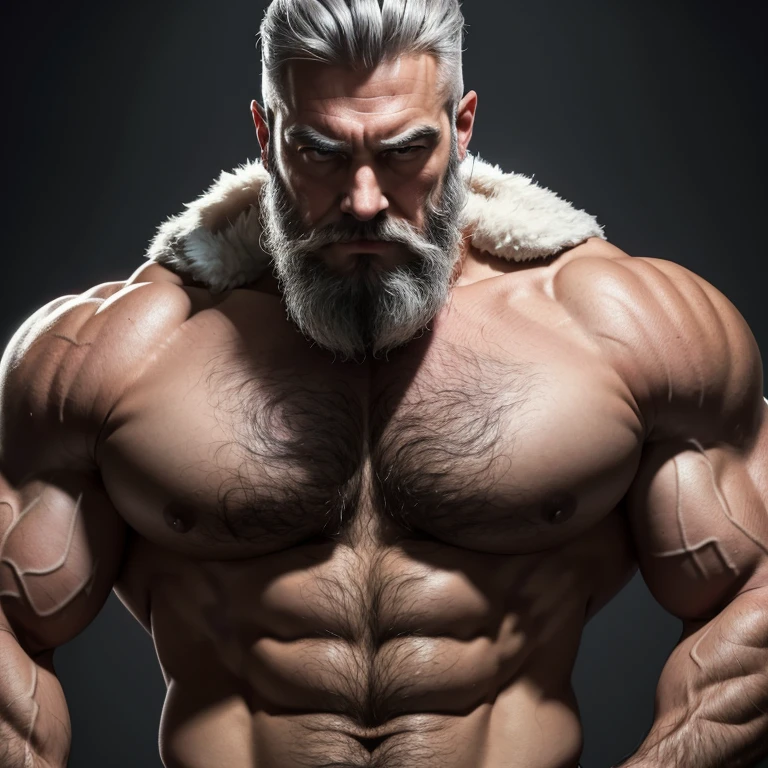 (best quality, highres:1.2),ultra-detailed,realistic,bodybuilder man with muscular physique,sexy man with intense desire,gray hair and beard,explicit erotic art,semen ejaculation,bold and explicit,gray hair and beard,well-defined muscles,handsome face,lustful gaze,provocative pose, visible penis and buttocks,hairy body,graceful movement,sensual lighting,creative composition,vivid c