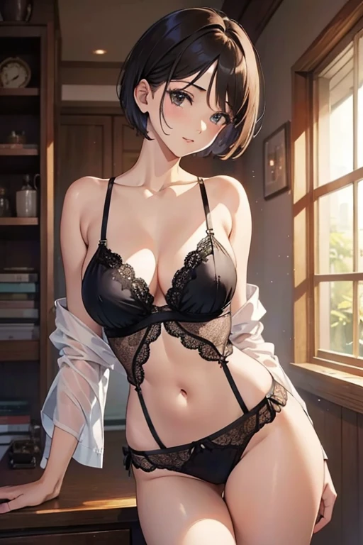Beautiful Mature Woman、undergarment、short-haired、an lingerie