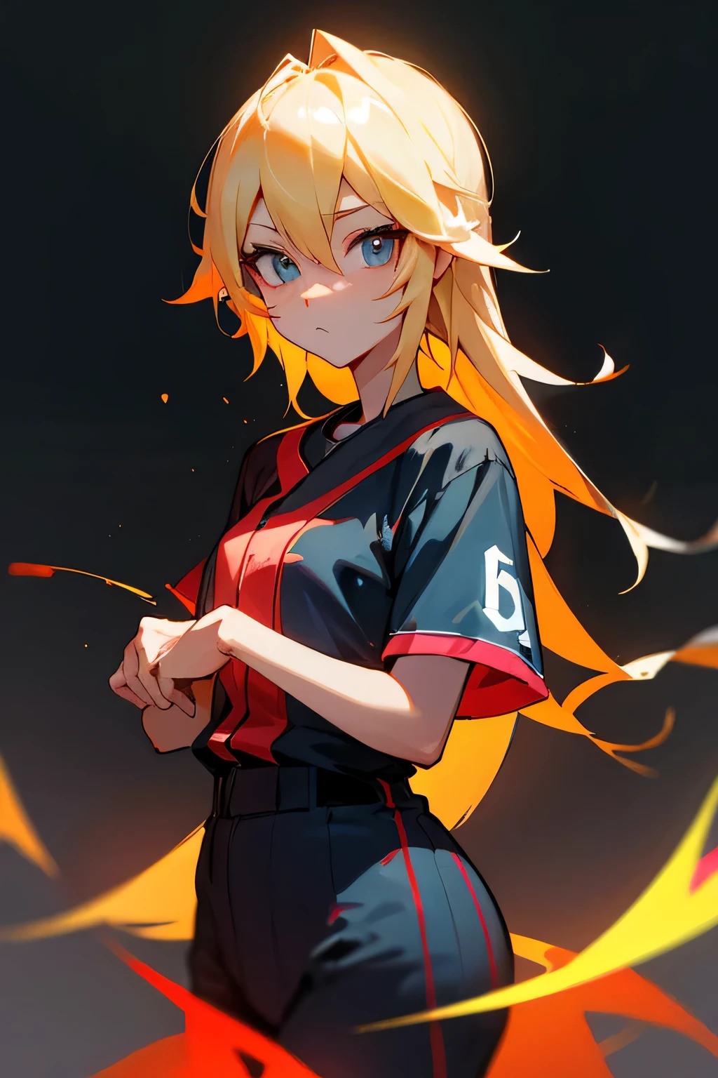 a blond、ember、Looking at the camera、Yankee、Jersey、Neon feeling