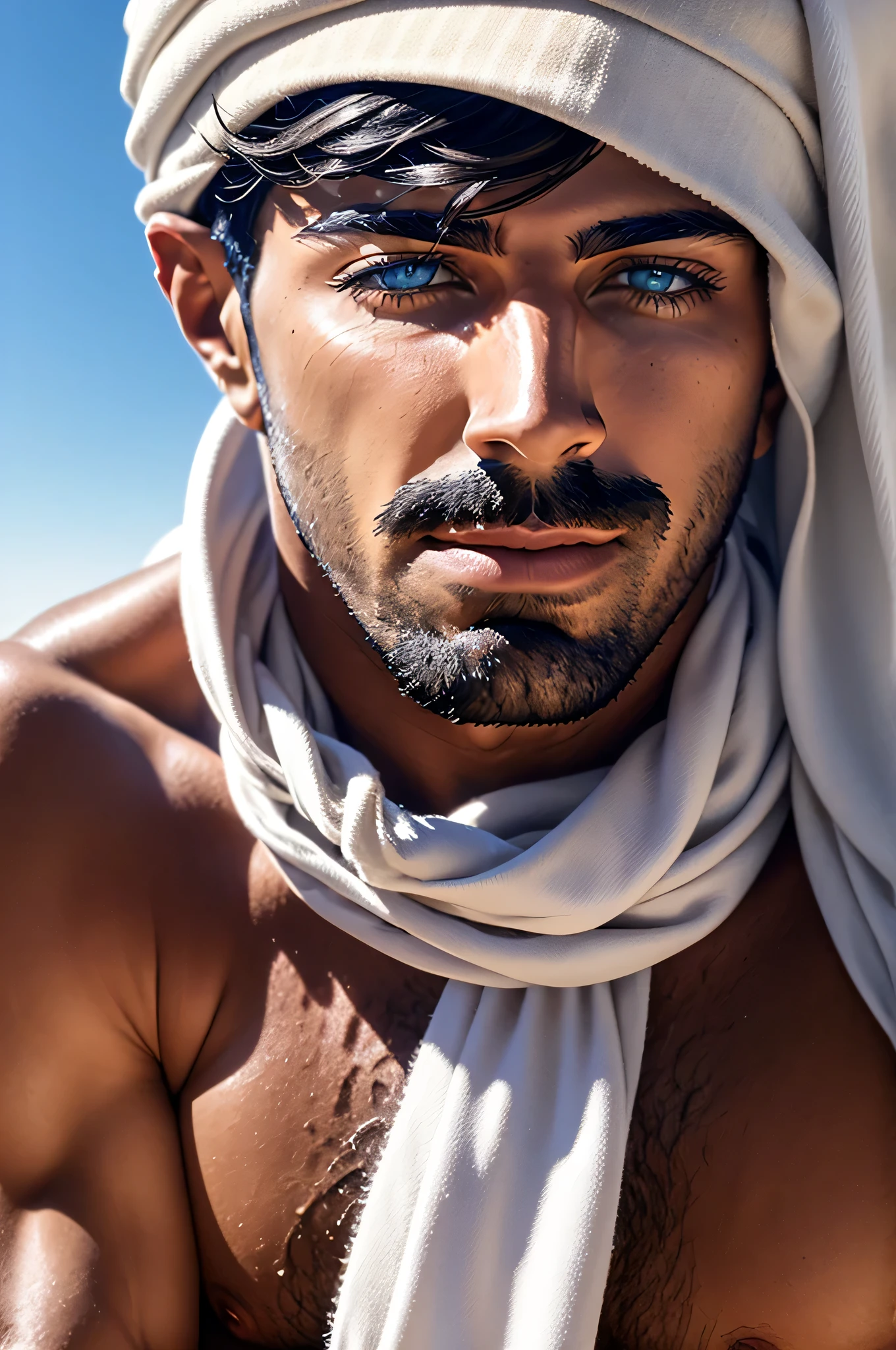 faaris azura, arabic, arab, thobe, keffiyeh, faaris azura, model, turban, desert, UAE, close up