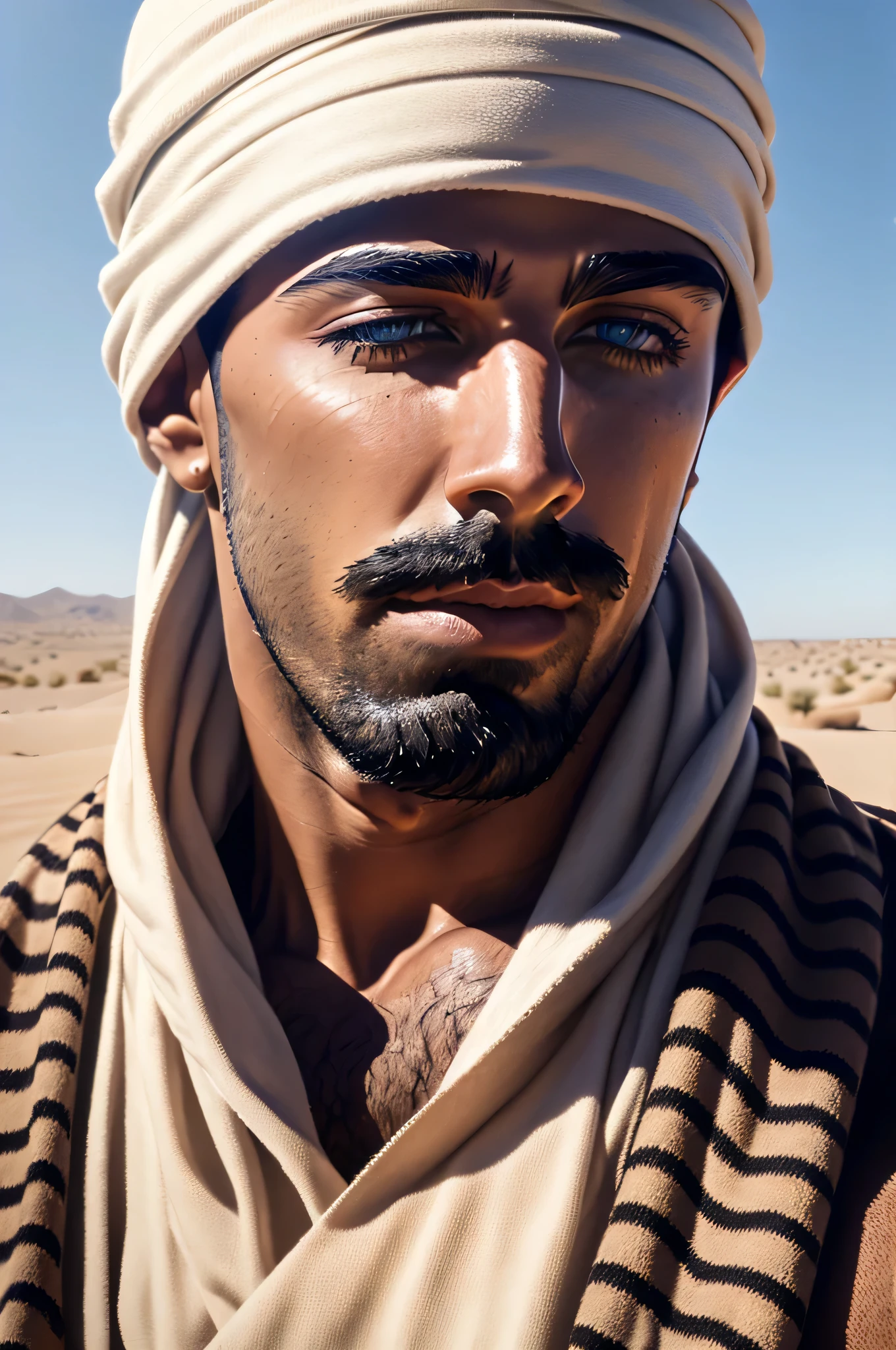 faaris azura, arabic, arab, thobe, keffiyeh, faaris azura, model, turban, desert, UAE, close up