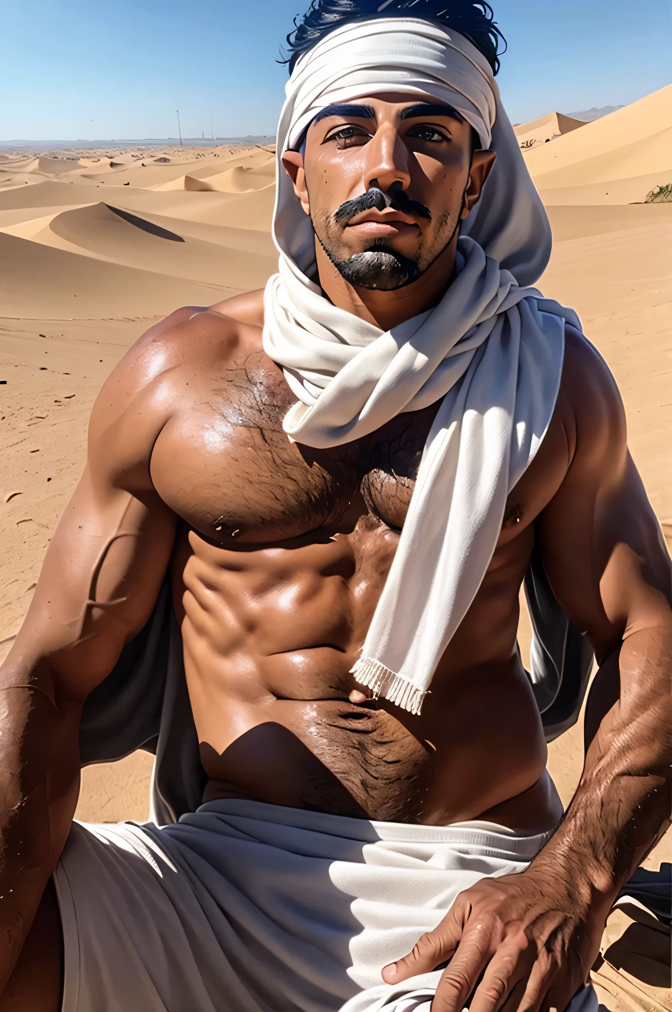 faaris azura, arabic, arab, thobe, keffiyeh, faaris azura, model, turban, desert, UAE, close up