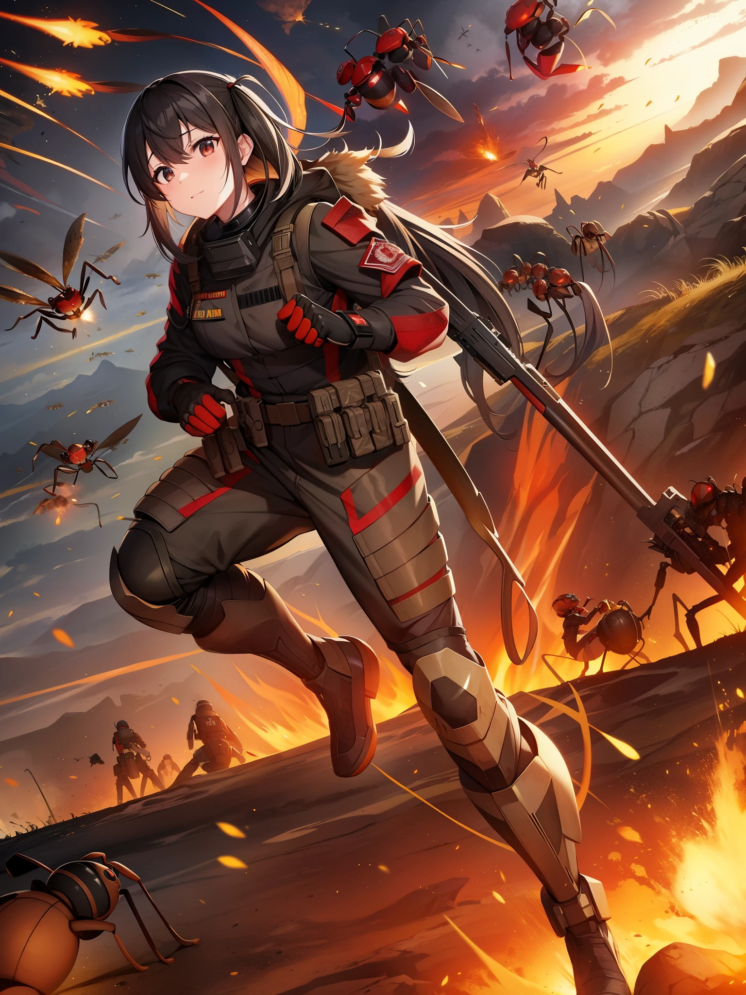 army ants、army corps、swarm of ants、karo、explosions、Wasteland、black ant、