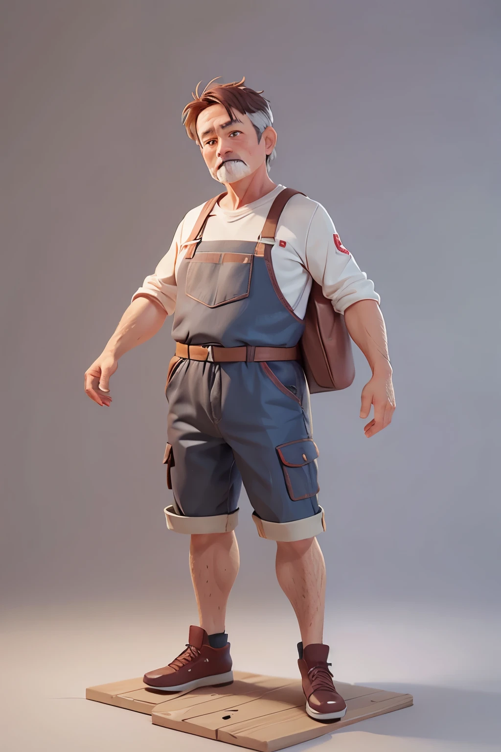 A middle-aged craftsman man,Comfortable to wear,white backgrounid