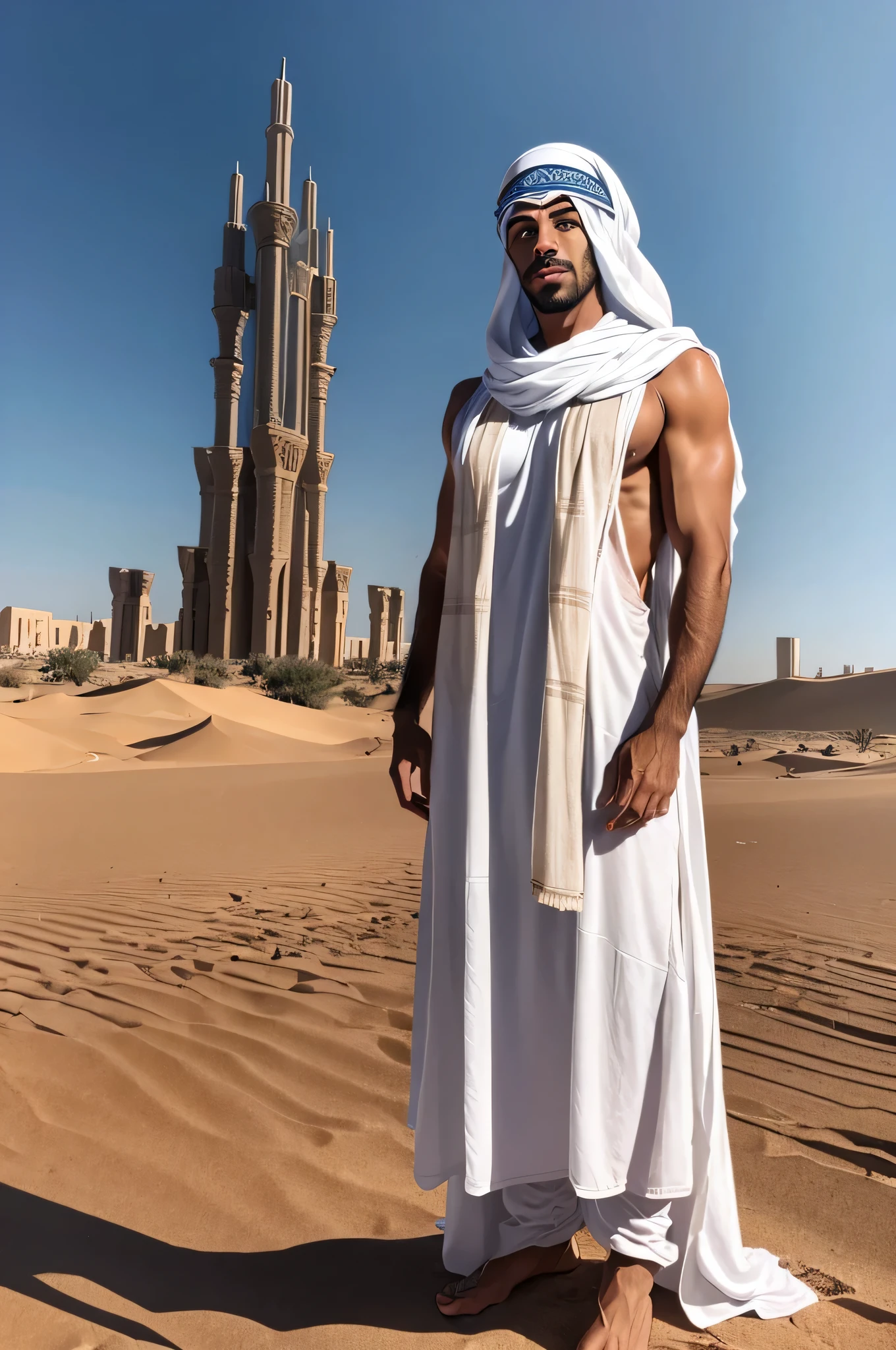 faaris azura, arabic, arab, thobe, keffiyeh, faaris azura, model, turban, desert, UAE, long distance