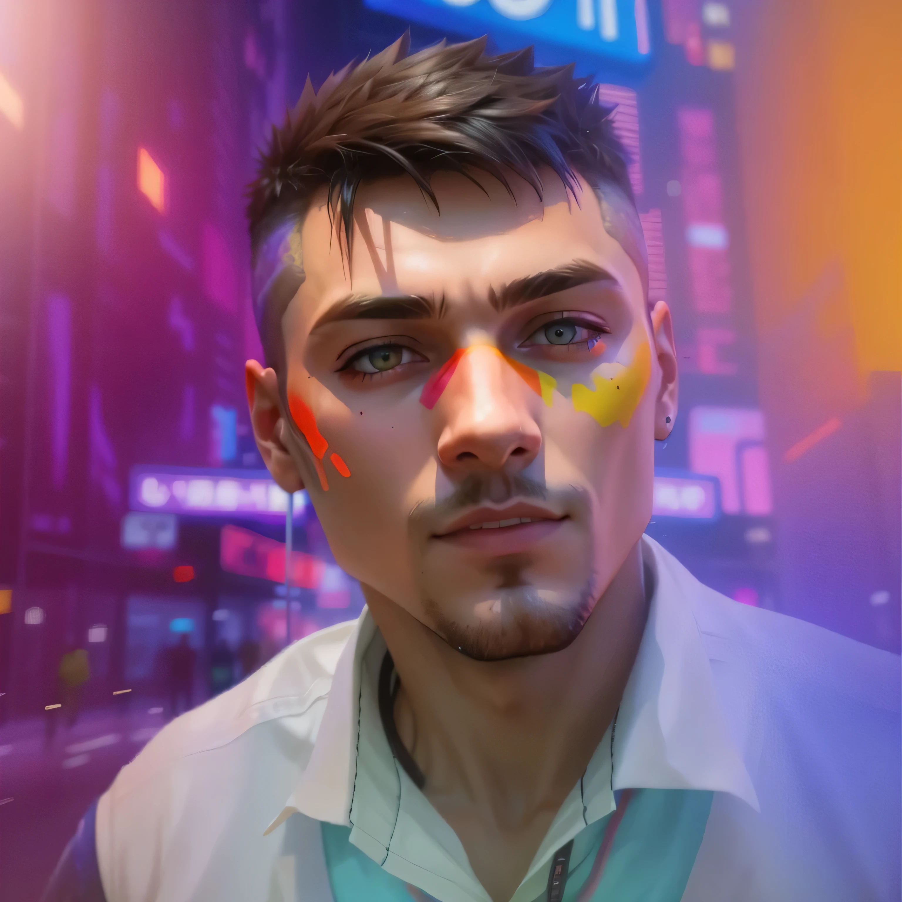 vibrant color, cyberpunk, anime