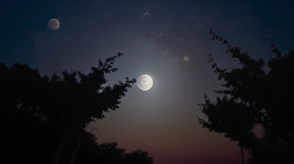 Full moon in a clear sky