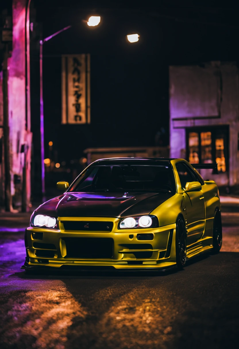 GTR r34 skyline in the night