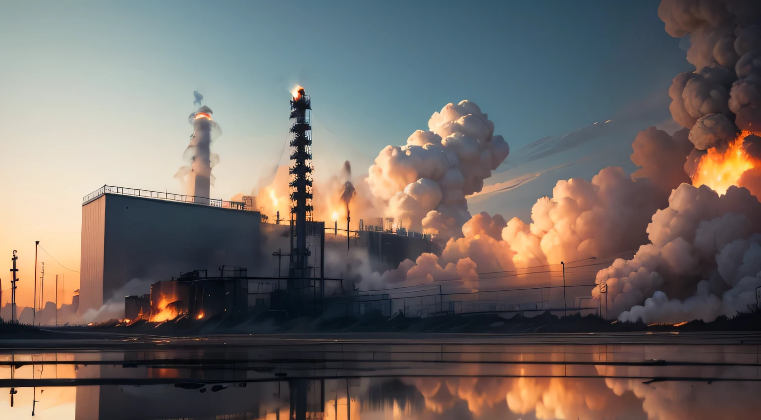 Chemical plant fire explosion