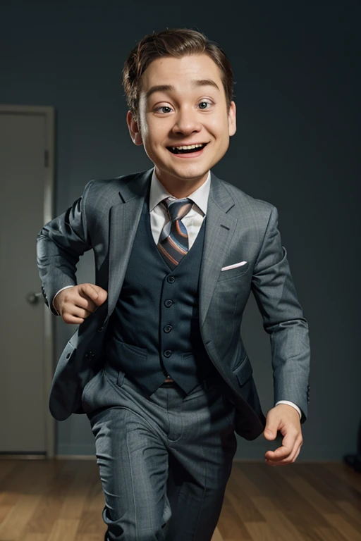 a cartoon character in a suit and tie running, a character portrait by Pixar, reddit, verdadism, character, stockphoto, masculine