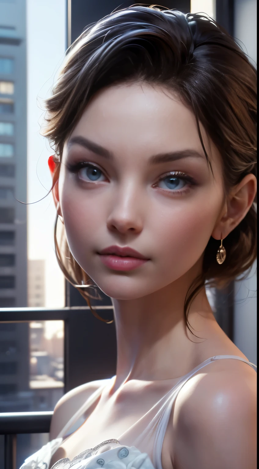 photo of Ashley Judd, RAW, beautiful woman, ((portrait)), ((detailed face:1.2)), ((detailed facial feature, detailed skin, clear skin), (perfect proportioned body), (wearing a colorful dress) (high detailed city environment, apartment balcony), (realistic photo, best quality, detailed), (8k wallpaper), (cinematic lighting, dramatic lighting) (sharp focus, intricate)
