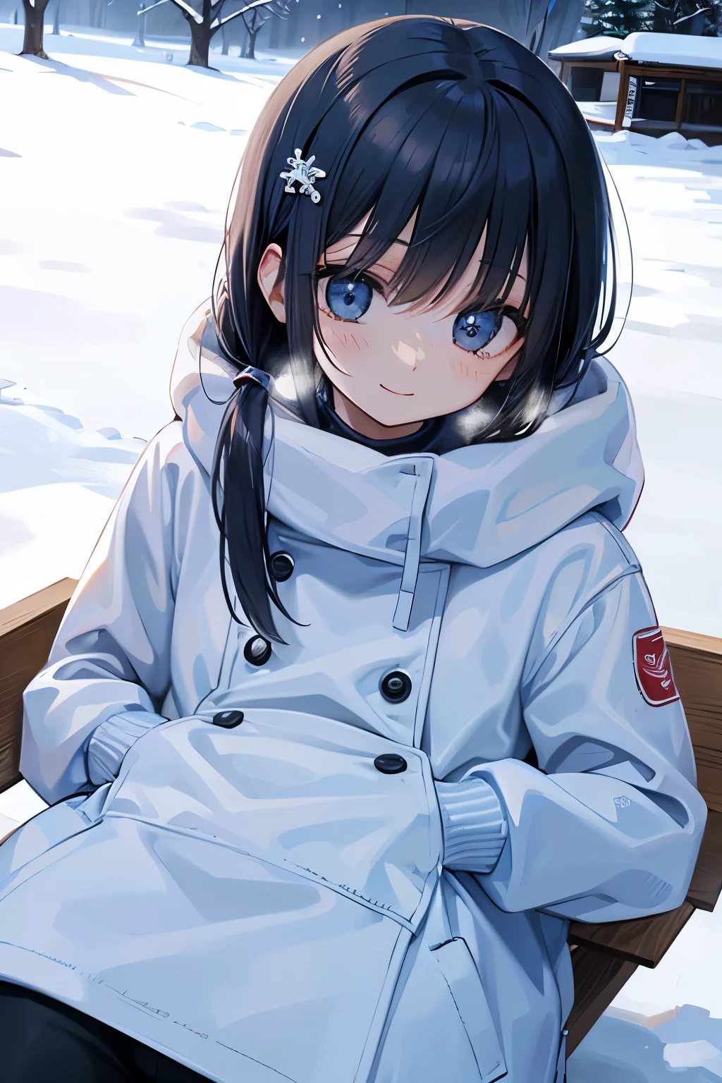snow field、A smile、Warm clothing、Ski Wear、It's snowing、sleeping face down on the snow floor