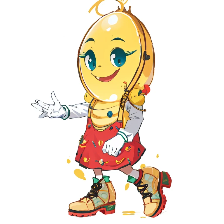 cartoon banana with open arms and crossed legs, absurdista blob em um vestido, dancing character, anonymous as a sausage, personagem bonito dos desenhos animados, mascote de cereais, m & m mascote, Megan Fox feita de maionese, animation character, Design de personagem estilizado, Caractere mesclado, very Design de personagem estilizado, um personagem baseado em um haggis