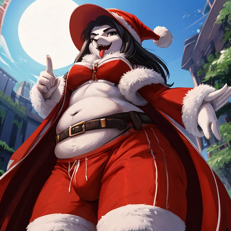 Arte realista detalhada de um santa Claus
masculino gordo, belly large morbid plump elderly, , Obese Extremely thick thighs wearing only red swimming trunks red cap with hands Gesturing with hands holding testicle with hand,
Deitado na cama de coxas abertas e pernas dobradas , foco da imagem a virilha, he is feeling yours. Groin with your hand. He is perverted hot sensual Obcene. Gargalhando, with her tongue out. low angle view, eye level shot (virilha),