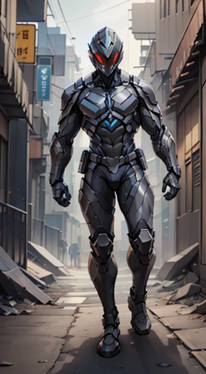 Design a new version of Jaspion with a totally modern and futuristic costume. The costume should keep the essence of the character, but with a contemporary design. The main color of the costume should be a bright red, with shiny black details. The suit's armor should be sleek and fit the Jaspion's body, providing mobility without compromising its stamina.
The Jaspion helmet should have a modern look, with holographic visors that enhance your eyes and protect your identity. Displays can display tactical information and analyze the surrounding environment.