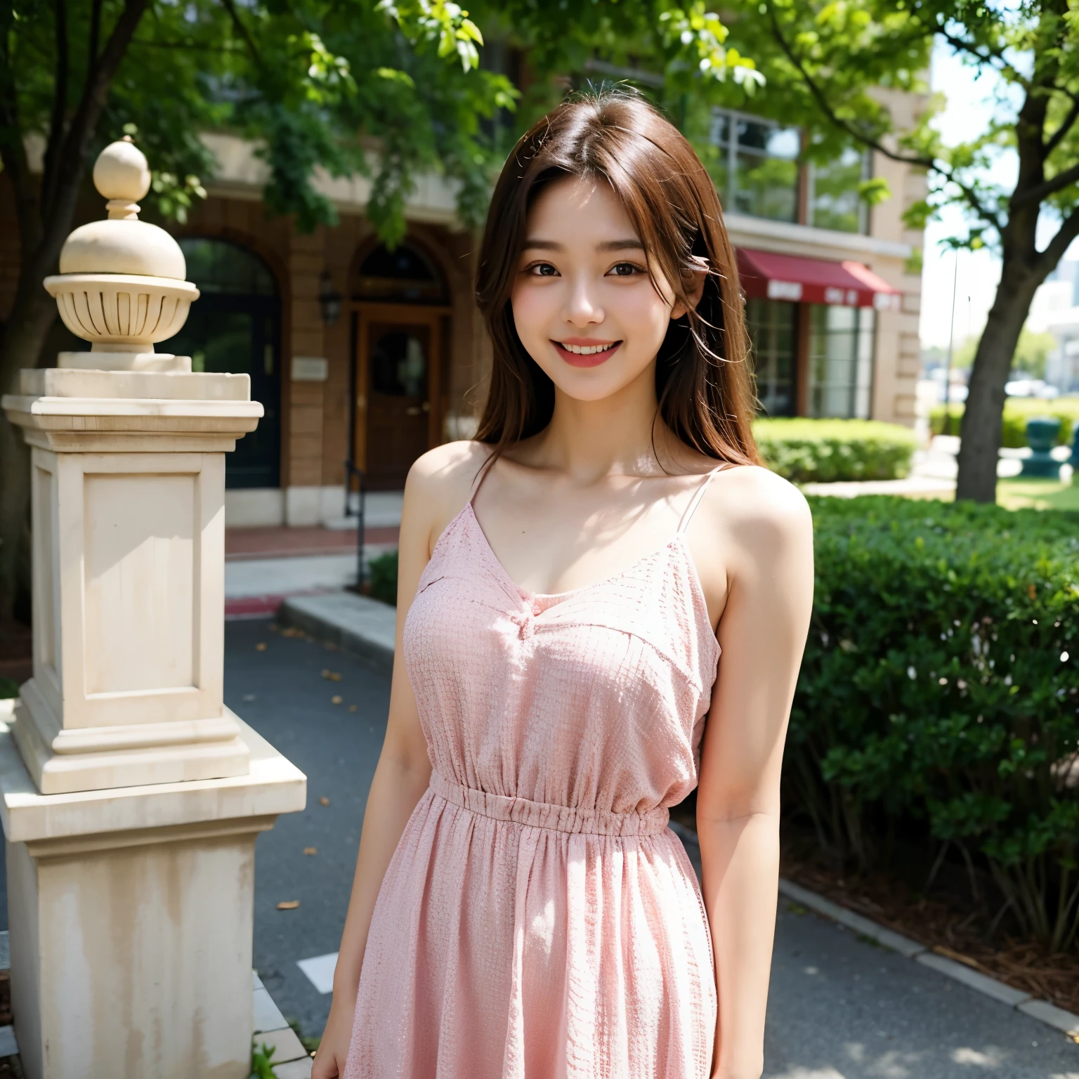 ,dreamy ambiance、20yr old、endearing、Show your teeth and smile、Refreshing atmosphere、facing front