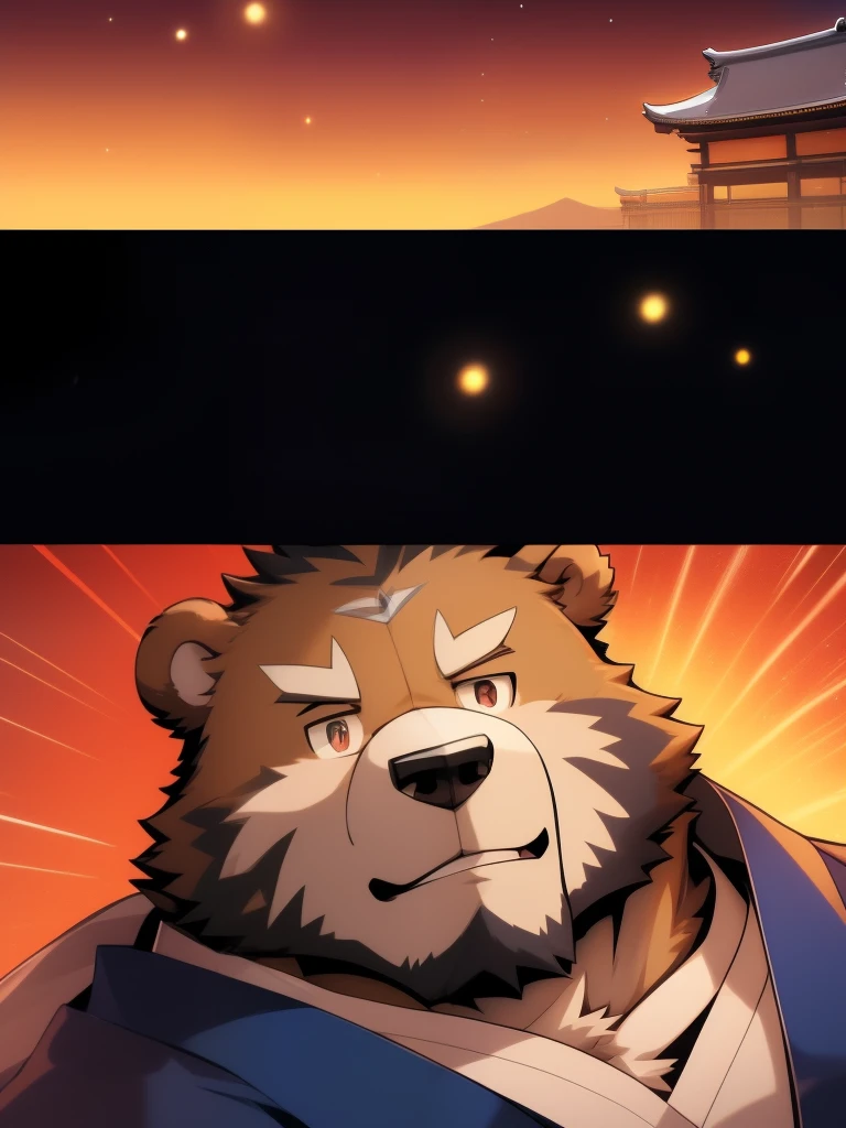 4 panels comic, jinpei and kosutora, furry, anthro, 2boy bear and tiger, gag comics, 2boy, in the office, a anime of a boys manga, country of muslims, color manga, manga color, color manga, color manga panel, background, Comic storyboard:1.8, Comic strip, comic layouts, loving manga storyboard, story of loving couples, anime emoji themed pack, hyperHD, Japanese anime manga style, red background dark sky, 24K UHD.