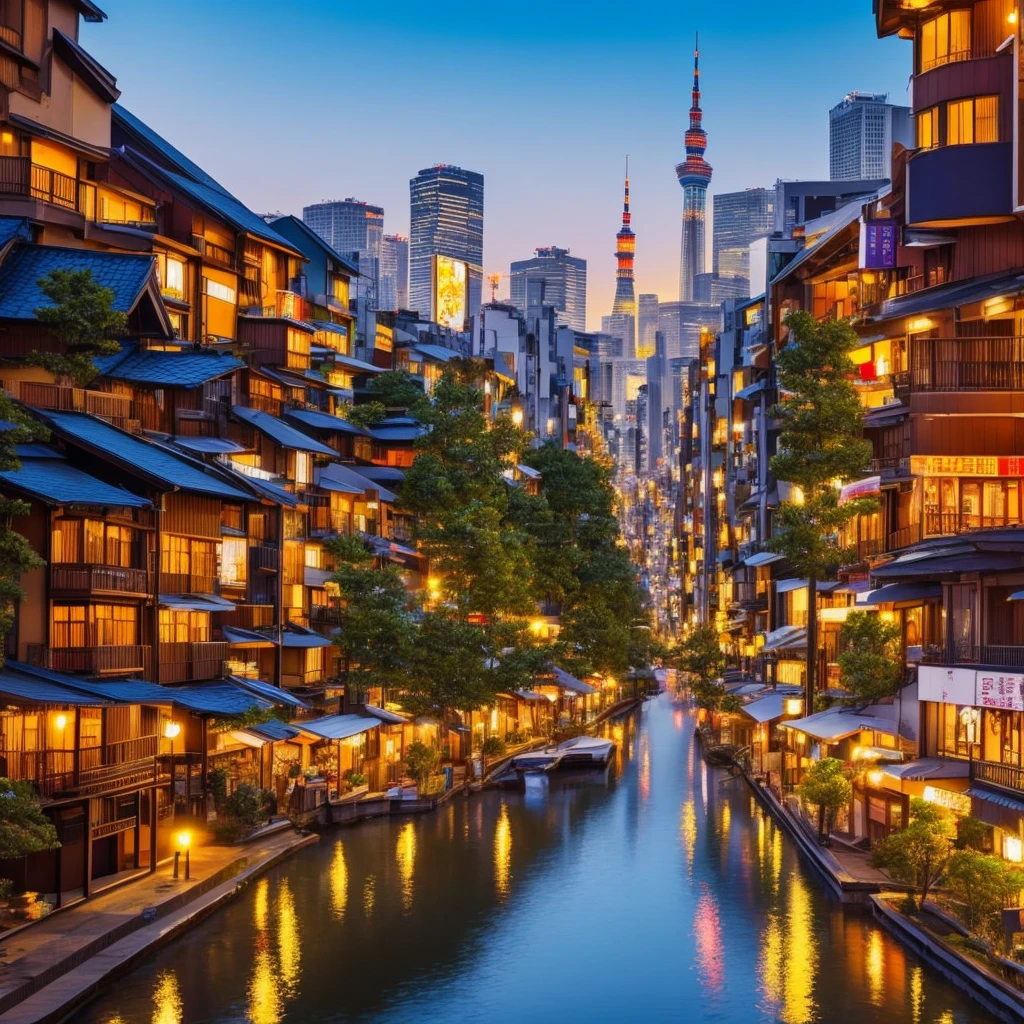 Tokyo, Japan, ultra realistic, highly detailed, hdr, high contrast, shiny, beautiful city