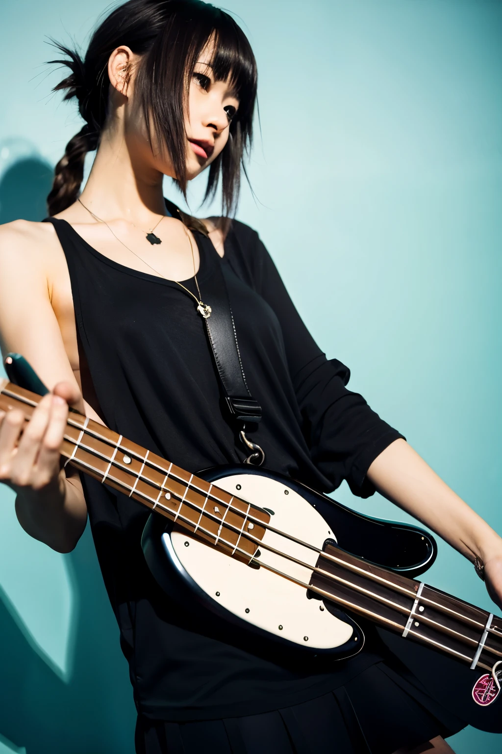 girl playing bass anime