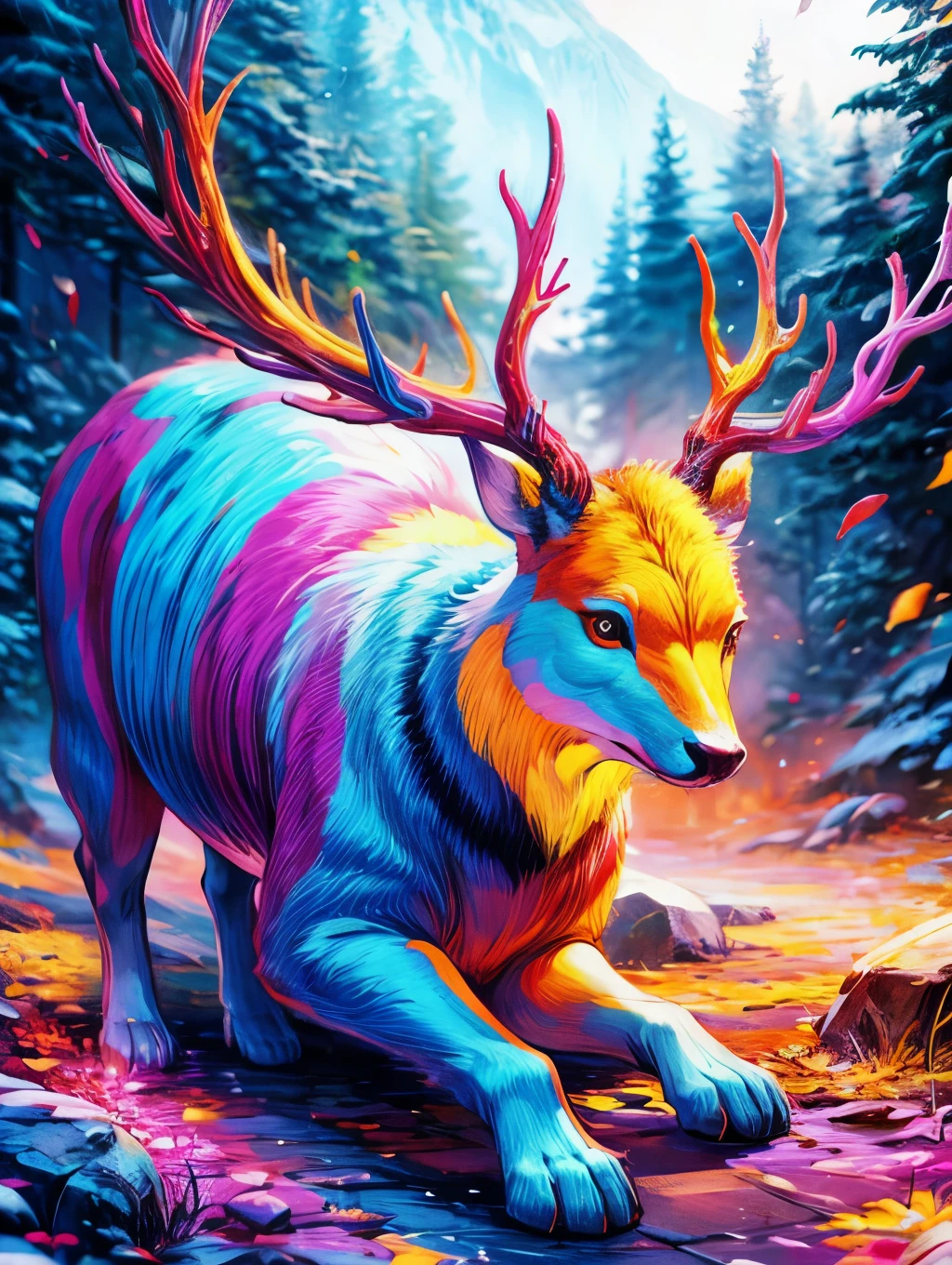 coil，Colorful colors，God's deer