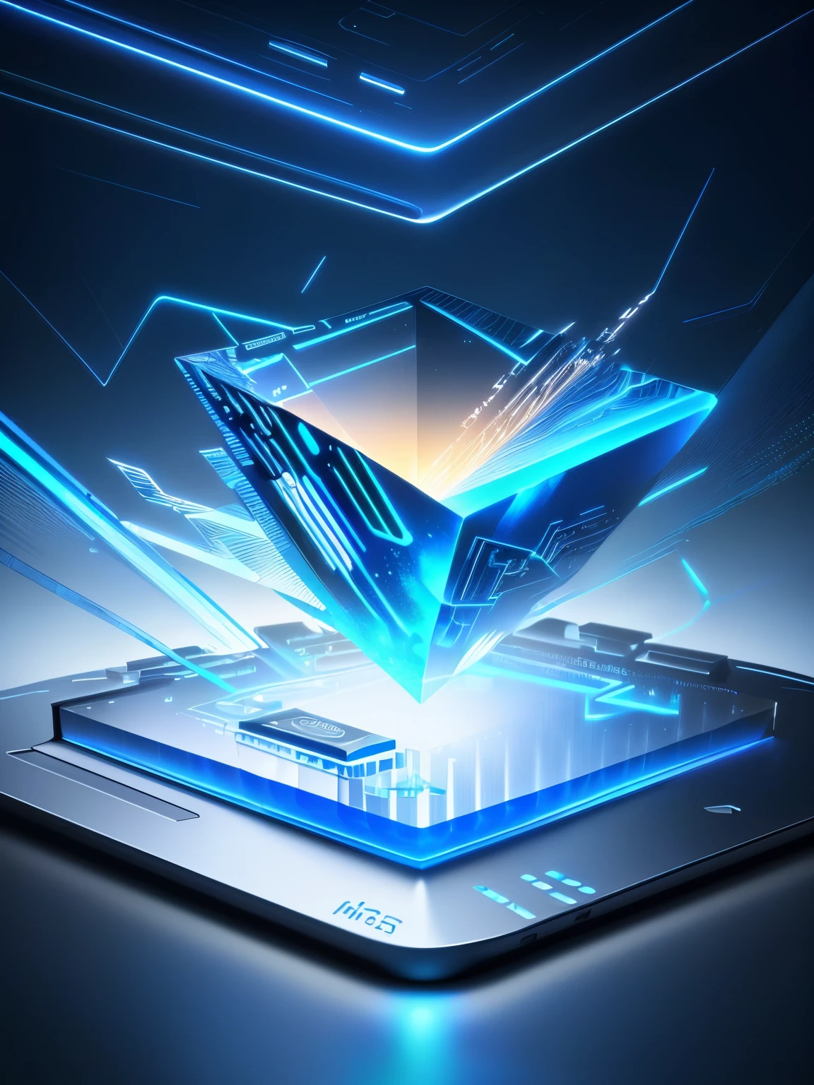 Super resolution,Stereoscopic 3D icon,Acrylic frosted glass material,A sense of future technology,Dark blue, light blue and white layering,a digital rendering,A cool scene created by the convergence of data and light particles,描绘为 a 3D render, Render in key shot, 4D cinema rendering, Render in Cinema4D, 3d abstract rendering overlay, 4D cinema rendering octane, 3d digital art 4k, rendered in octaneratingrendering 32k, octaneratingrendering,Close-up with blue light, optane render, computer render, on a dark background, full view, 描绘为 a 3D render, 8k rendering", interesting background, Digital Enhancement, nvidia omniverse, hq render, in realistic data center, Hypercube, promotional images, Blueshift rendering,Blay future, Data fragments explode, data holograms, cyber architecture, 描绘为 a 3D render, 4D cinema rendering, Render in Cinema4D, abstract art representing data, abstract tech, digital greetles background, 3d abstract rendering overlay, quantum technology, a digital rendering, optane render,There's a lot of Blay, 描绘为 a 3D render, cyber architecture, 3d abstract rendering overlay, digital greetles background, detailed photo of virtual world, 4D cinema rendering, Render in Cinema4D, 超详细的 a 3D render, 超详细的 a 3D render, abstract tech,computer render, depicted as a a 3D render, 3d computer render, 3d abstract rendering overlay, geometric 3d render, geometric a 3D render, 屡获殊荣的a digital rendering, ( ( a 3D render ) ), Render in key shot, red shift render, glowing blue interior components