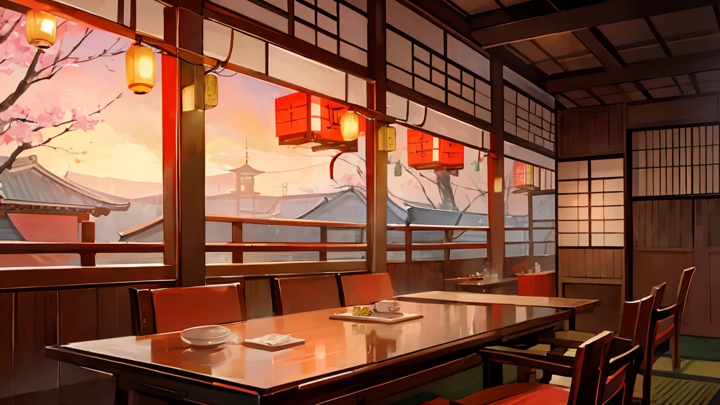 animesque、hight resolution、Scenic、Japanese-style family restaurant with a calm atmosphere、Japanese-style izakaya、Brightness and warmth、Japanese table setting、cocktailsワールド、cocktails