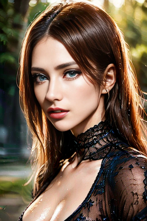 Fotorrealista, mejor calidad, ((hermoso enfoque soleado)), en el bosque, Fetiche de pies, ((Obra maestra)), (La mejor calidad), 24-year-old girl, ojos azul claro, pelo rubio, muy delgada, desnudoa, ass to camera, culo abierto, piernas abiertas, small ass, semen en culo, pepino metido en el culo