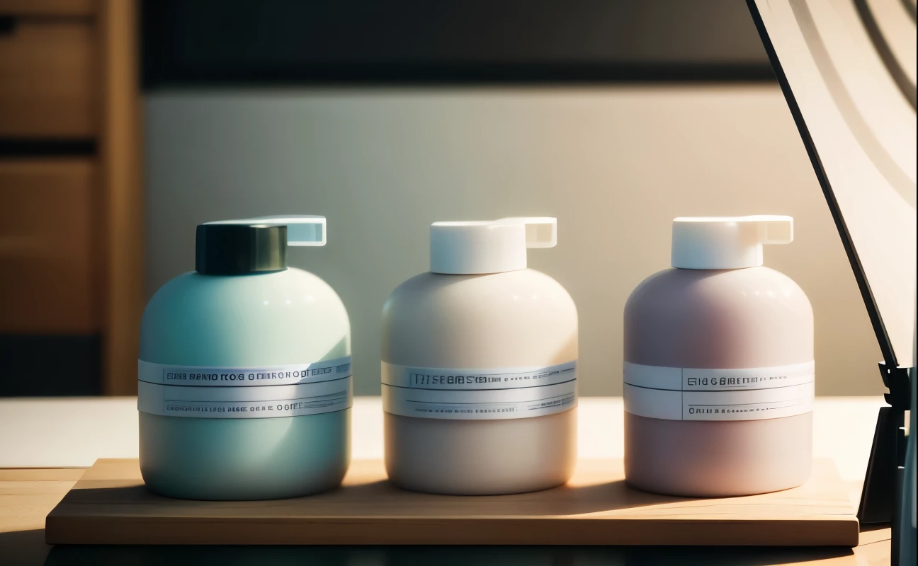 there are three bottles of skin care products on a table, skin care, 专业products shot, product introduction photos, product introduction photoss, photoshoot for skin care brand, skin care, products shot, professional product photograph, products shot, product photograph, 2010s, 2 0 1 0 s, product photographgraphy, 8K ), dramatic product shot, zmenzheng, balancing，Change photo，chino，big title