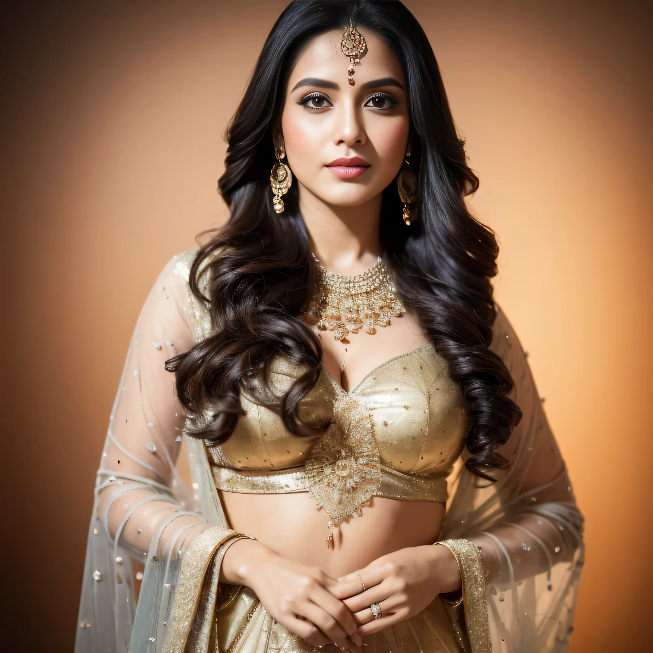 Portrait of A confident-looking indian woman with long flowing hair, celebrating Diwali festival, hazel eyes, diwali background, lighting background,with flowing capes, celebrating Diwali, crakers in hand,deep in hand,full body,perfect composition, hyperrealistic, super detailed, 8k, high quality, trending art, trending on artstation, sharp focus, studio photo, intricate details, highly detailed