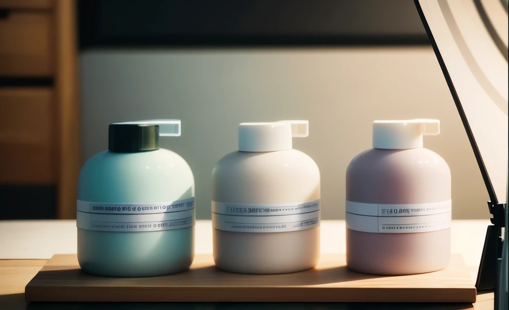 there are three bottles of skin care products on a table, skin care, 专业products shot, product introduction photos, product introduction photoss, photoshoot for skin care brand, skin care, products shot, professional product photograph, products shot, product photograph, 2010s, 2 0 1 0 s, product photographgraphy, 8K ), dramatic product shot, Zimenzheng, balancing,Change photo,Chino,big title,chino,Graphic
