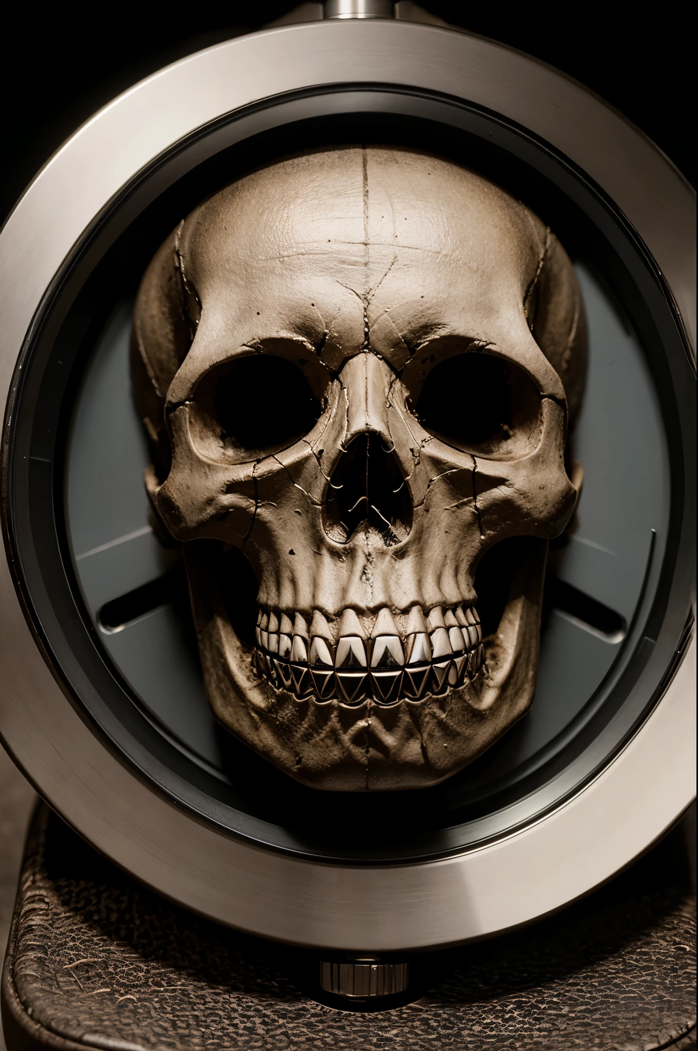 Generate picture of watch with skull-shaped lugs