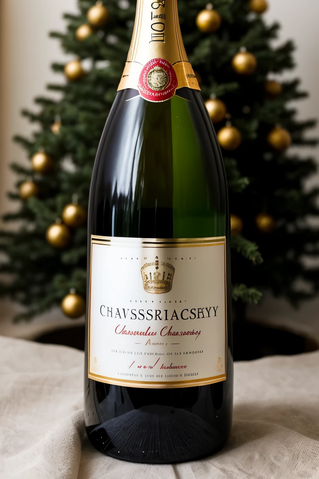 Fait moi un poste Facebook du champagne Chassenay d'arce cuvée premiere with effet Noël