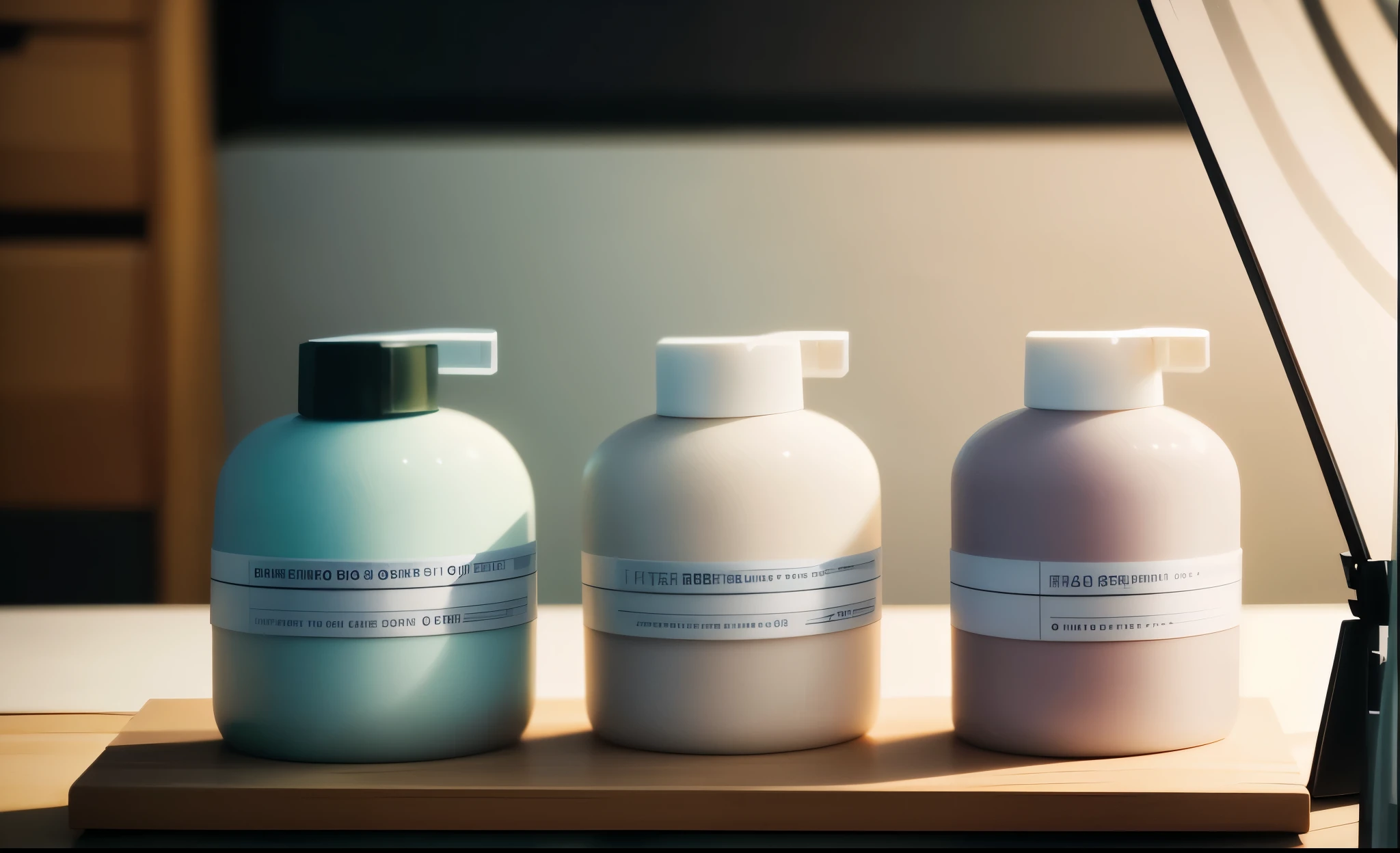 there are three bottles of skin care products on a table, skin care, 专业products shot, product introduction photos, product introduction photoss, photoshoot for skin care brand, skin care, products shot, professional product photograph, products shot, product photograph, 2010s, 2 0 1 0 s, product photographgraphy, 8K ), dramatic product shot, Zimenzheng, balancing,Change photo,Chino,big title,chino,Graphic