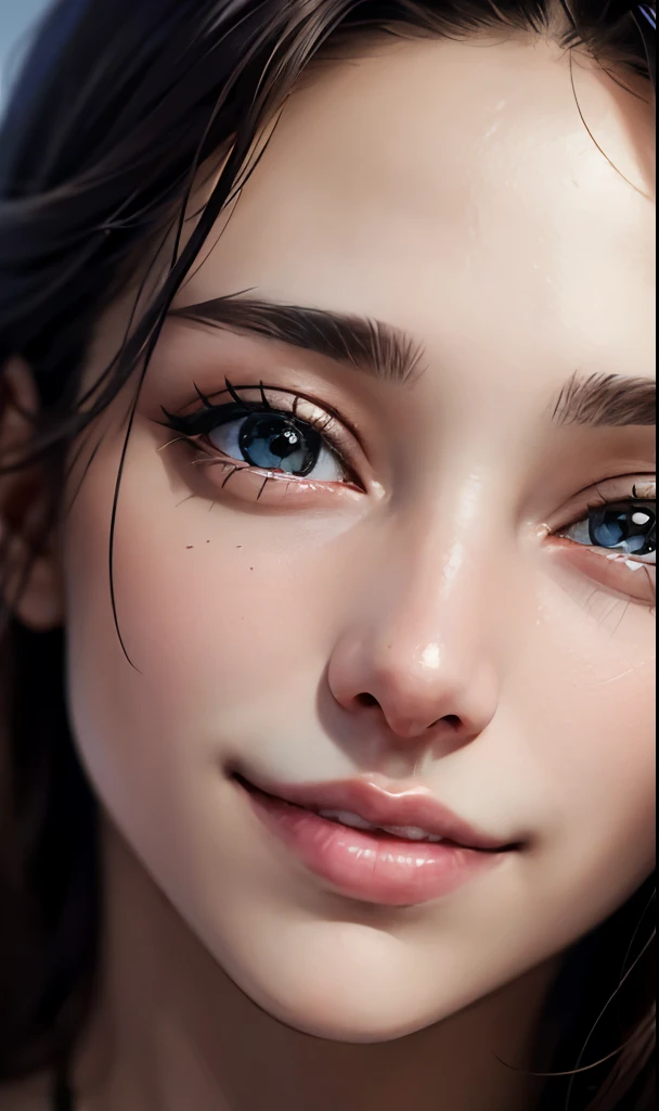 Close-up of toothy smile，（Best quality，4K，8K，A high resolution，Masterpiece：1.2）， （Realistic，Photorealistic，photo-realistic：1.37）.