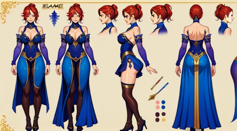 Female original character reference sheet adoptable,