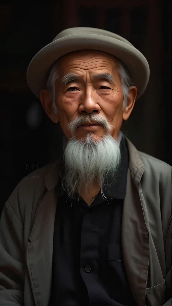 With a beard、Live man wearing hat sitting at door, An a old man, a old man portrait, Wise a old man, a old man, portrait photo of an a old man, a a old man, author:Zhang Xuan, chinese artist, author:Cheng Zhengkui, Portrait of an a old man, author:Liang Kai, author:Li Gonglin