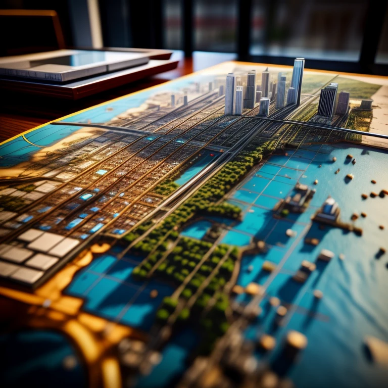 3d citymap on a table